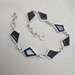 Black Onyx Fancy Shape Link Bracelet 925 Sterling Silver Faceted Onyx Handmade Unisex Jewelry