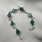 925 Sterling Silver Green Onyx Bracelet Kite Shape Gemstone Link Gemstone Handmade Jewelry