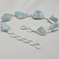 Raw Aquamarine Bracelet in 925 Sterling Silver Natural Blue Gemstone Jewelry