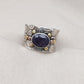 Blue Sapphire Spinner Ring 925 Sterling Silver Meditation Band, Anxiety Relief