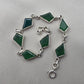 925 Sterling Silver Green Onyx Bracelet Kite Shape Gemstone Link Gemstone Handmade Jewelry