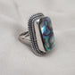 Handmade Abalone Shell 925 Sterling Silver Ring | Boho Ocean Jewelry