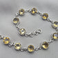 925 Sterling Silver Citrine Bracelet Natural Yellow Gemstone Link Jewelry