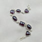 925 Sterling Silver Garnet Link Bracelet Natural Gemstone Handmade Artisan Jewelry Gift for Her