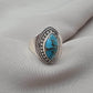 Blue Copper Turquoise Marquise Ring 925 Sterling Silver Statement Ring December Birthstone Gift