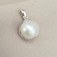 Pearl Pendant 925 Sterling Silver Oval Dome Natural Gemstone Minimal Pendant Handmade Jewelry Gift