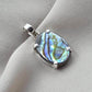 925 Sterling Silver Abalone Shell Pendant, Natural Iridescent Shell Necklace, Oval Abalone Gemstone Jewelry, Ocean Inspired Gift for Women