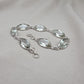 925 Sterling Silver Green Amethyst Bracelet Marquise shape Gemstone Elegant Link Bracelet Gift