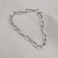 Handmade Sterling Silver Oval Link Bracelet: Minimalist Unisex Jewelry