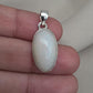 Natural White Opal Cabochon Pendant 925 Sterling Silver Handmade Oval Gemstone Jewelry Gifts
