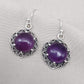 Amethyst 925 Sterling Silver Round Drop Dainty Earrings Boho Jewelry
