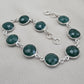 Green Onyx Bracelet 925 Sterling Silver Faceted Round Stone Link Bracelet Handmade Jewelry