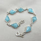 925 Sterling Silver Amazonite Bracelet Geometric Link Bracelet Blue Gemstone Jewelry