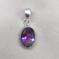 925 Sterling Silver Oval Amethyst Pendant: Healing Crystal Jewelry