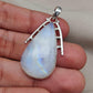 Rainbow Moonstone Pendant | 925 Sterling Silver Teardrop Necklace | June Birthstone | Intuition & Healing Crystal Jewelry