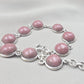925 Sterling Silver Rhodochrosite Bracelet Handmade Gemstone Boho Jewelry