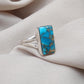 Blue Copper Turquoise 925 Sterling Silver Ring: Boho Gemstone Jewelry