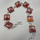 925 Sterling Silver Cognac Amber Bracelet Handmade Gemstone Jewelry Gift for Women