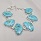 Turquoise Bracelet 925 Silver Blue Statement Gemstone Jewelry Gift for Her
