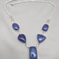 Natural Tanzanite Necklace 925 Sterling Silver Blue Gemstone Statement Jewelry Gift for Her