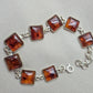 925 Sterling Silver Cognac Amber Bracelet Handmade Gemstone Jewelry Gift for Women