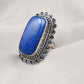Natural Lapis Lazuli 925 Sterling Silver Ring: Boho September Birthstone Handmade