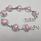 Rhodochrosite Bracelet 925 Silver Pink Gemstone Jewelry Gift for Her