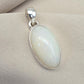 Natural White Opal Cabochon Pendant 925 Sterling Silver Handmade Oval Gemstone Jewelry Gifts