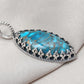 Blue Copper Turquoise Pendant: Sterling Silver Marquise Boho Necklace
