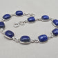 Lapis Lazuli Bracelet 925 Silver Blue Gemstone Jewelry Gift for Her Handmade Statement Bracelet