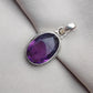 Natural Amethyst Cut Silver Pendant 925 Sterling Purple Gemstone Necklace Handmade February Birthstone Jewelry Gift for Her
