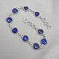 Lapis Lazuli Heart Link Bracelet 925 Sterling Silver Faceted Gemstone Handmade Gemstone Jewelry