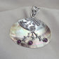 Mother of Pearl Silver Pendant Natural Ruby Cabochon Handmade 925 Sterling Silver Gemstone Jewelry