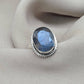 Labradorite Ring 925 Sterling Silver Blue Flash Gemstone Boho Statement Jewelry Gift For Her