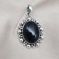 Handmade Black Onyx Sterling Silver Pendant: Protection Amulet