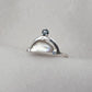 Mother of Pearl Doublet  Ring 925 Sterling Silver Dual Stone Moss Agate Statement Ring