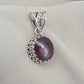 Natural Ruby Star Pendant Genuine Asteriated Ruby Cabochon Handmade 925 Sterling Silver Jewelry