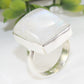 925 SOLID STERLING SILVER NATURAL RAINBOW MOONSTONE GEMSTONES HANDMADE RING, ALL SIZES AVAILABLE