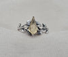 925 SOLID STERLING SILVER NATURAL CITRINE GEMSTONE HANDMADE RING, LEAF DEGISN BRIDAL RING ALL SIZES AVAILABLE