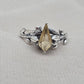 925 SOLID STERLING SILVER NATURAL CITRINE GEMSTONE HANDMADE RING, LEAF DEGISN BRIDAL RING ALL SIZES AVAILABLE