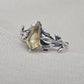925 SOLID STERLING SILVER NATURAL CITRINE GEMSTONE HANDMADE RING, LEAF DEGISN BRIDAL RING ALL SIZES AVAILABLE