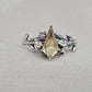 925 SOLID STERLING SILVER NATURAL CITRINE GEMSTONE HANDMADE RING, LEAF DEGISN BRIDAL RING ALL SIZES AVAILABLE