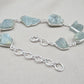 Raw Aquamarine Bracelet in 925 Sterling Silver Natural Blue Gemstone Jewelry