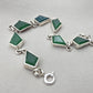 925 Sterling Silver Green Onyx Bracelet Kite Shape Gemstone Link Gemstone Handmade Jewelry