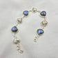 925 Sterling Silver Labradorite & Copper Calcite Bracelet Natural Gemstone Link Bracelet Handmade Boho Jewelry