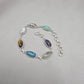 925 Sterling Silver Boho Bracelet Multi Gemstone Colorful Statement Jewelry