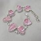 Rhodochrosite Bracelet 925 Sterling Silver Pink Statement Jewelry Wedding Gift