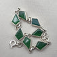 925 Sterling Silver Green Onyx Bracelet Kite Shape Gemstone Link Gemstone Handmade Jewelry