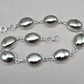 925 Sterling Silver Pyrite Bracelet Minimal Oval Link Handmade Jewelry