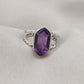 Amethyst Hexagon 925 Sterling Silver Ring: Twisted Band, Spiritual Jewelry